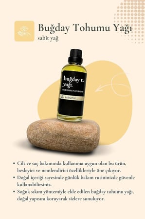 Buğday Tohumu Yağı 100 ml - Cilt ve Saç Uçları İçin Yoğun Yumuşaklık