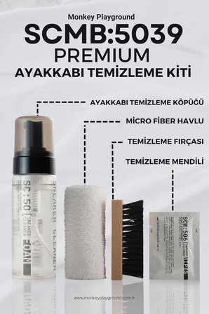 Premium Ayakkabı Temizle Seti: Ayakkabı Temizleme Köpüğü, Ayakkabı Temizleme Fırçası, Mikrofiber Bez,Ayakkabı Temizleme temizleyici mendil içeren Ayakkabı Temizlik Seti