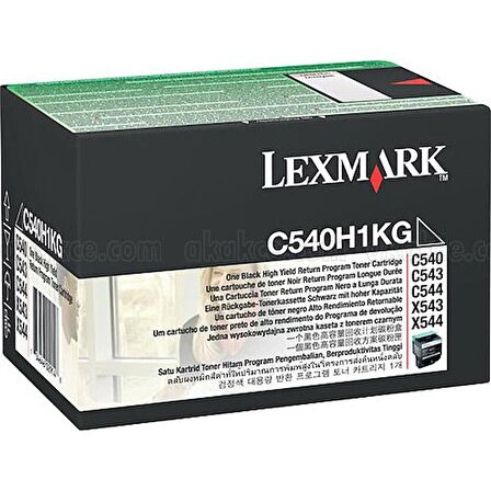 Lexmark X544DW -C540H1KG Siyah Spot Orjinal Spot Orjinal Toner 2500 Sayfa Kapasiteli