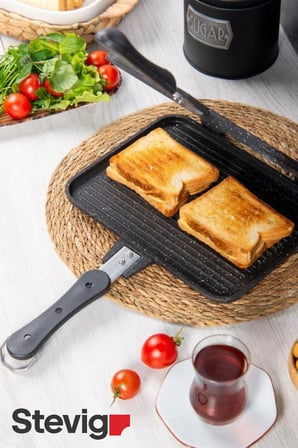 Usta Tostçu Granit Döküm Ocak Üstü El Tost Makinesi ST-101