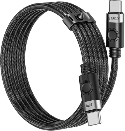 60W 3A PD Type-C to Type-C Hızlı Şarj ve Data Kablosu Siyah 1 Metre