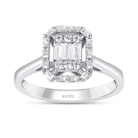 0.42 Karat Baget Pırlanta Yüzük