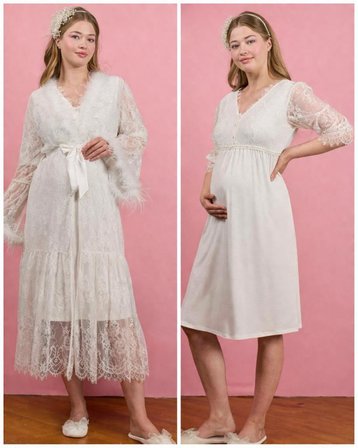 Cossy By Aqua 26200 Otriş Sabahlıklı Hamile Lohusa Gecelik Sabahlık Takım
