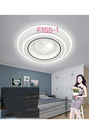 F155-1 PLAFONYER LED AVİZE 3 Renk Işık Modlu (Beyaz / Sarı / Gün Işığı)
