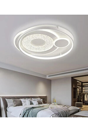 A019 PLAFONYER LED AVİZE 3 Renk Işık Modlu (Beyaz / Sarı / Gün Işığı)