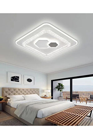 A03 PLAFONYER LED AVİZE 3 Renk Işık Modlu (Beyaz / Sarı / Gün Işığı)