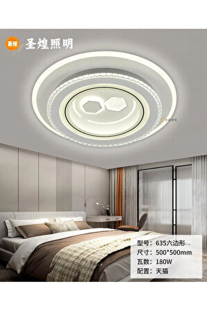 635-2 PLAFONYER LED AVİZE 3 Renk Işık Modlu (Beyaz / Sarı / Gün Işığı)