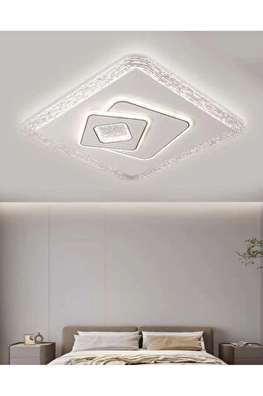 A015-K PLAFONYER LED AVİZE 3 Renk Işık Modlu (Beyaz / Sarı / Gün Işığı)
