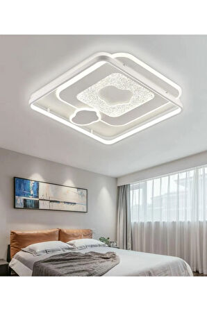 A019-K PLAFONYER LED AVİZE 3 Renk Işık Modlu (Beyaz / Sarı / Gün Işığı)