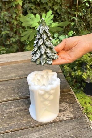 Kar Çam Ağacı Silikon Mum Kalıbı