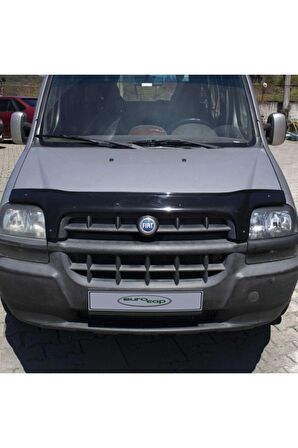 Fiat Doblo Ön Kaput Koruma Rüzgarlığı 3mm Akrilik (ABS) Parlak Siyah Deflektör 2000-2005