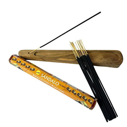 Uretti - Okay 5711 4049 El Yapımı Doğal Suar Ağacı Ahşap Tütsülük - Tütsü Hediyeli