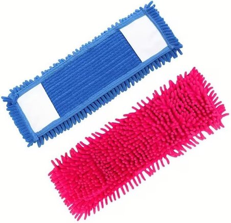 Kyrotech Makarna Mop Mikrofiber Paspas Yedeği, Evrensel Uyumlu Temizlik Başlığı, Döner Moplar İçin, Süper Emici, İz Tüy Bırakmayan Zemin Aparatı, Islak Kuru Şönil Bez, Asorti 40 CM
