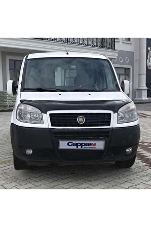 Fiat Doblo Ön Kaput Koruma Rüzgarlığı 3mm Akrilik (ABS) Parlak Siyah Deflektör 2006-2010