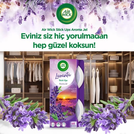 Jel Stick Up Küçük Alanlara Özel Oda Kokusu Lavanta 60 Gün Etkili