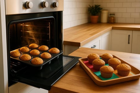 12 Gözlü Metal Muffin Kalıbı – Yapışmaz Kaplama, Fırın Uyumlu, Dayanıklı Siyah Muffin ve Cupcake Tepsisi, Kek Kalıbı