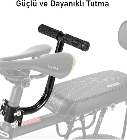 Bisiklet Arka Koltuk Seti Sırt Destekli Sele Minderi Tutma Barı Ayak Pedalı Arka Işıklı