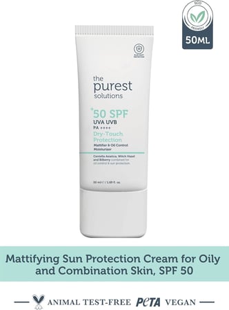 , Yağlı ve Karma Ciltler İçin Matlaştırıcı Güneş Koruyucu Krem SPF 50, 50 ml