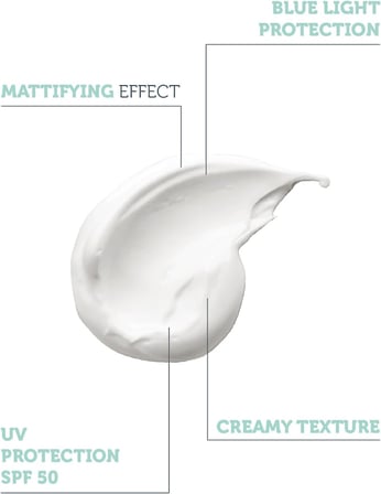 , Yağlı ve Karma Ciltler İçin Matlaştırıcı Güneş Koruyucu Krem SPF 50, 50 ml