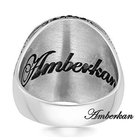 Kırmızı Zirkon Taşlı Kurt Başlı ve Kurt Figürlü Gümüş Yüzük