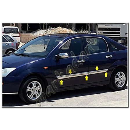 DB Chrome Ford Focus Krom Yan Kapı Çıtası 1998-2005 4 Parça P.Çelik