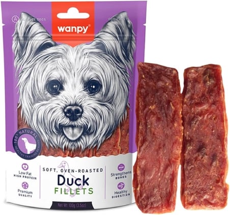 Oven Roasted Gerçek Ördek Fileto 100 g Köpek Ödülü, Küçük Köpekler