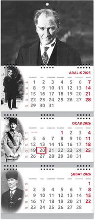 2026 Atatürk Gemici Takvimi Denizci Duvar Takvimi 33x77,5 cm