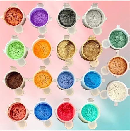 Reçine Mica Toz Pigment Seti 19x14ml Boya, Mum Boyası, Pigment Boya -A1