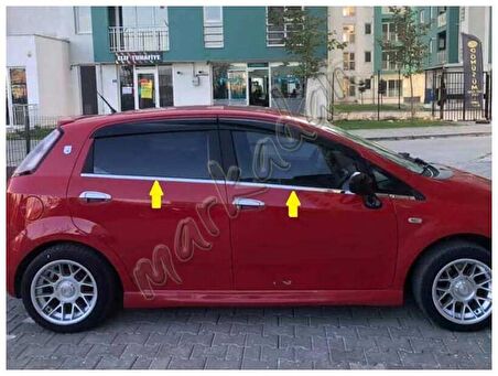 DB Chrome Fiat Grande Punto Cam Çıtası Nikelajı 2005 Sonrası 6 Parça P.Çelik