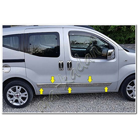 DB Chrome Fiat Fiorino Krom Yan Kapı Çıtası 2008 Sonrası 4 Parça P.Çelik