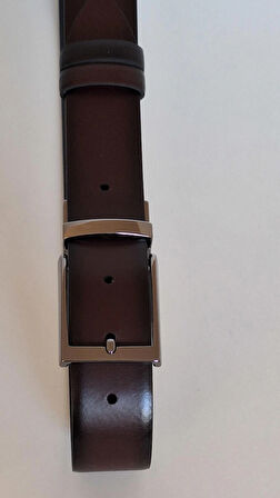 DARKWOOD ERKEK KLASİK HAKİKİ DERİ KEMER-ÇİFT TARAFLI KULLANIM-SİYAH/BORDO