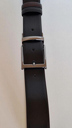 DARKWOOD ERKEK KLASİK HAKİKİ DERİ KEMER-ÇİFT TARAFLI KULLANIM-SİYAH/BORDO