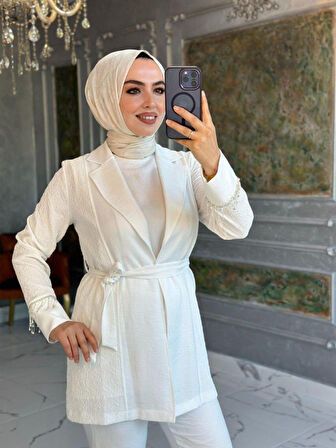 Eylül Ceket Takım Beyaz Beden 4-48