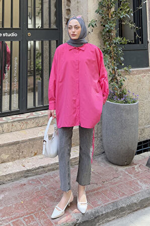 Oversize Gömlek Pembe