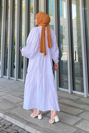Yazlık Elica Elbise Beyaz