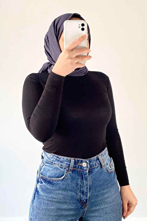 Bisiklet Yaka Düz Renk Body Siyah
