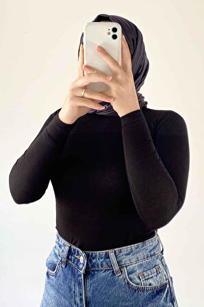 Bisiklet Yaka Düz Renk Body Siyah
