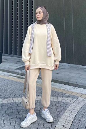 Bisiklet Yaka Oversize Sweat