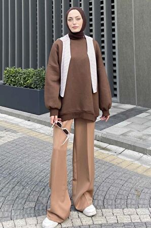 Bisiklet Yaka Oversize Sweat
