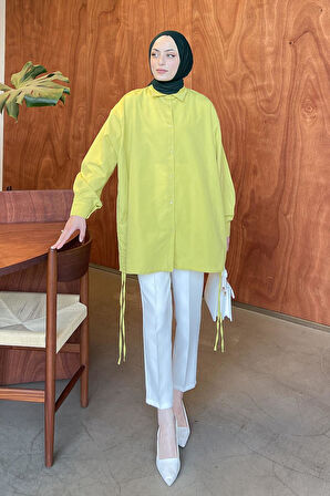 Oversize Gömlek Yağ Yeşili