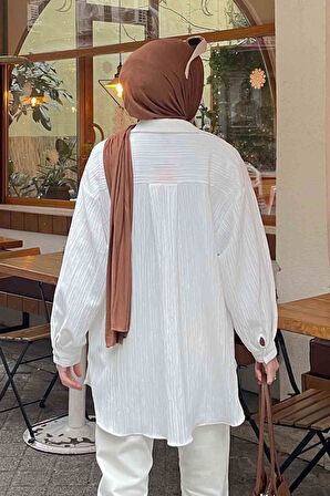 Kraşlı Gömlek Beyaz