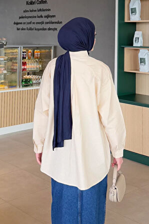 Lena Oversize Gömlek Bej