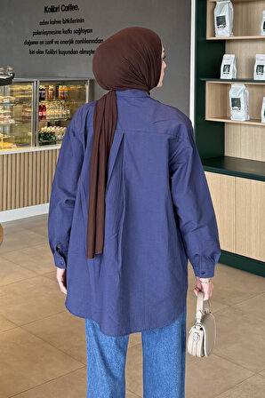 Lena Oversize Gömlek Lacivert