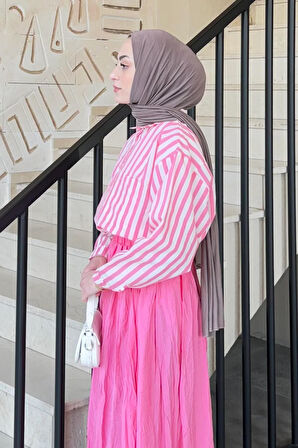 Lena Oversize Gömlek Pembe