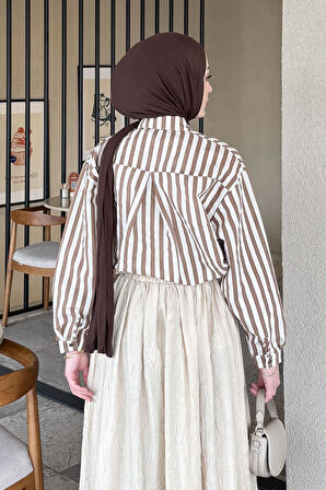 Lena Oversize Gömlek Soft Kahve