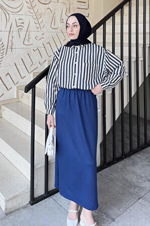 Lena Oversize Gömlek Lacivert