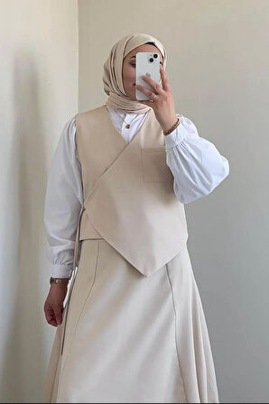Bağlama Detaylı Tesettür Takım Taş