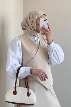 Bağlama Detaylı Tesettür Takım Taş