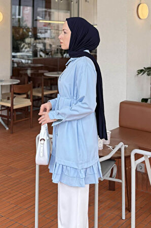 Fırfır Detaylı Tunik Bebe Mavisi