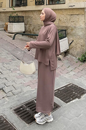 Kristal Etekli Takım Soft Kahve